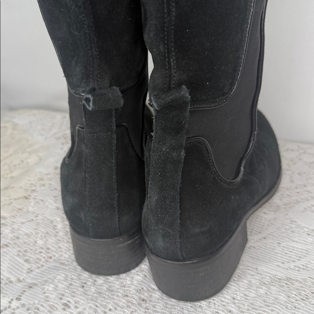 Modern Vintage suede leather black knee high made in Spain boots sz 8 - Picture 6 of 8